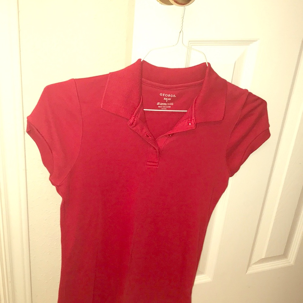 slim red polo shirt